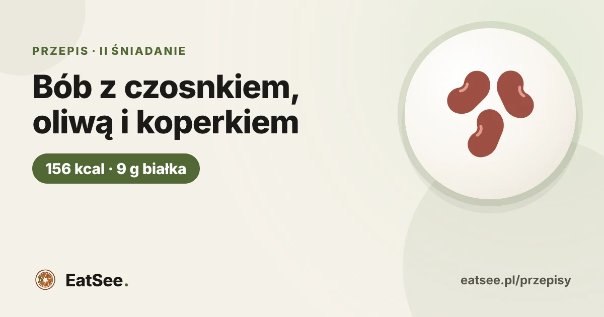 Bób z czosnkiem, oliwą i koperkiem - ok. 156 kcal w porcji