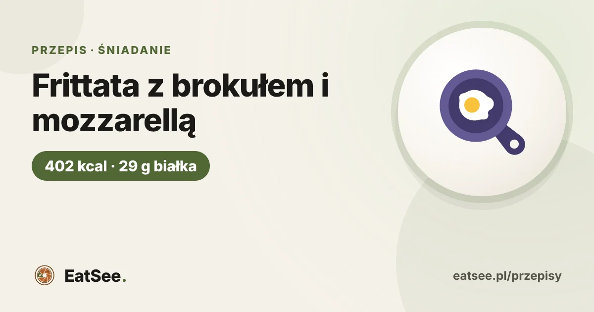 Frittata z brokułem i mozzarellą - ok. 402 kcal w porcji