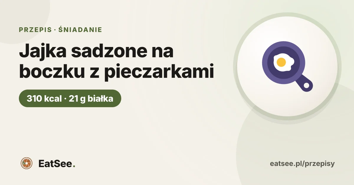 Jajka sadzone na boczku z pieczarkami - ok. 310 kcal w porcji
