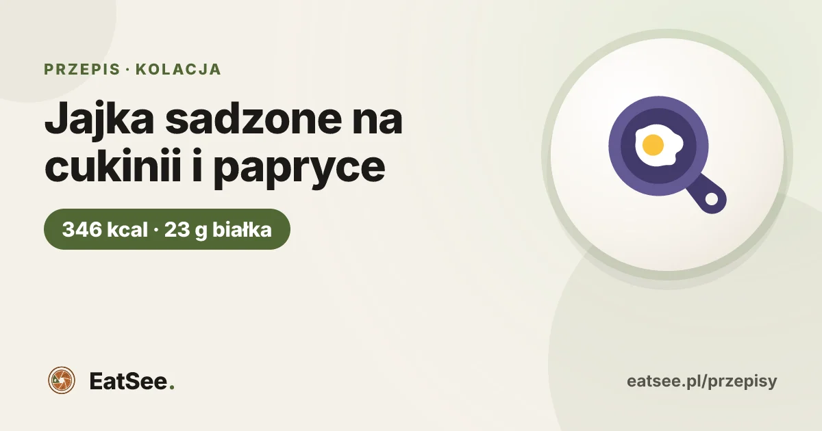 Jajka sadzone na cukinii i papryce - ok. 346 kcal w porcji