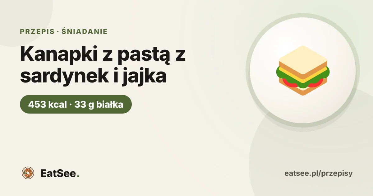 Kanapki z pastą z sardynek i jajka - ok. 453 kcal w porcji