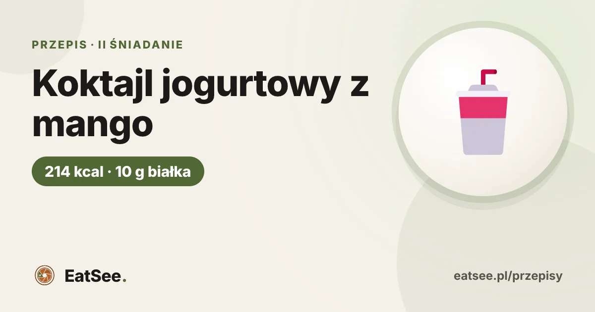 Koktajl jogurtowy z mango - ok. 214 kcal w porcji