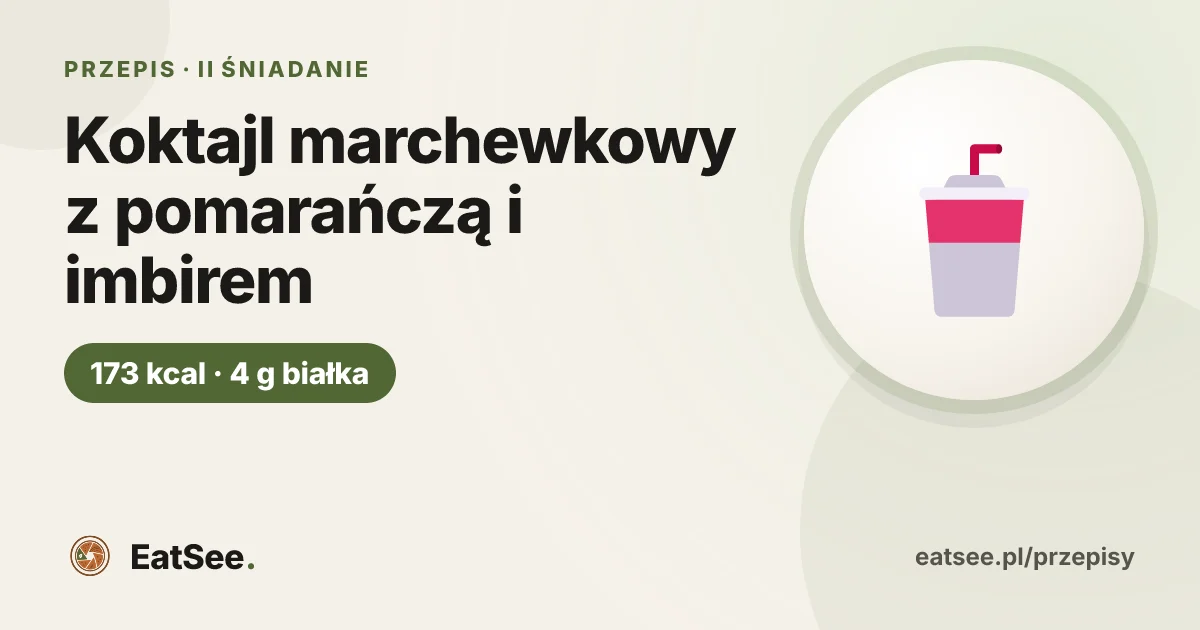 Koktajl marchewkowy z pomarańczą i imbirem - ok. 173 kcal w porcji