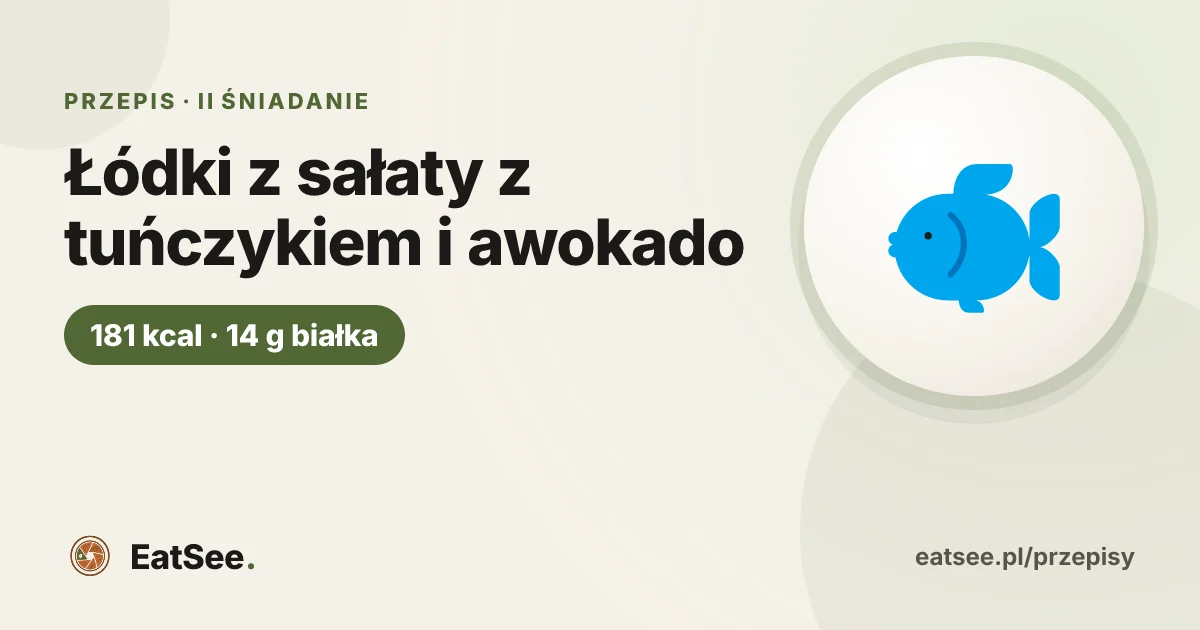 Łódki z sałaty z tuńczykiem i awokado - ok. 181 kcal w porcji