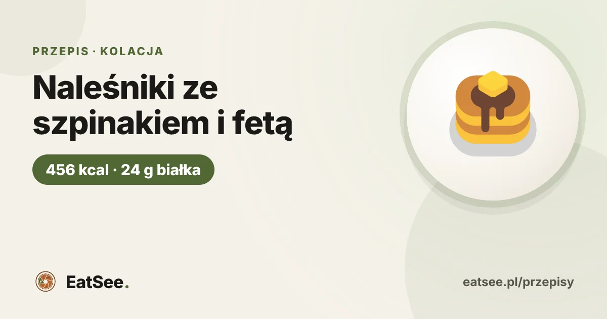 Naleśniki ze szpinakiem i fetą - ok. 456 kcal w porcji