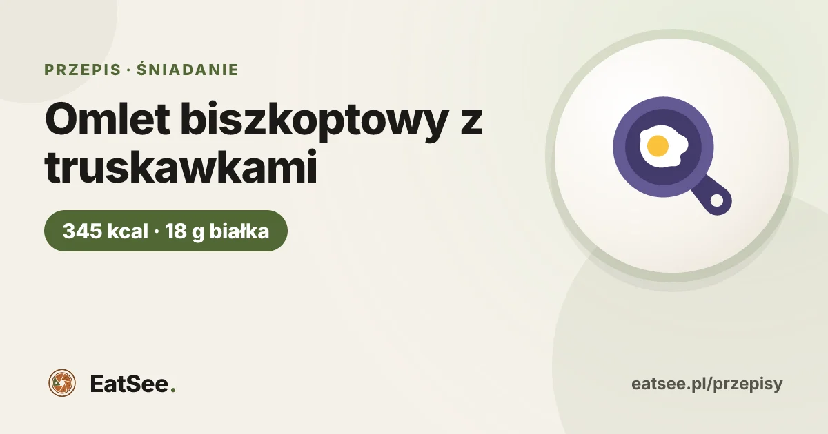 Omlet biszkoptowy z truskawkami - ok. 345 kcal w porcji