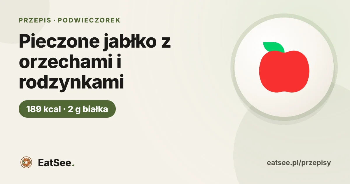Pieczone jabłko z orzechami i rodzynkami - ok. 189 kcal w porcji