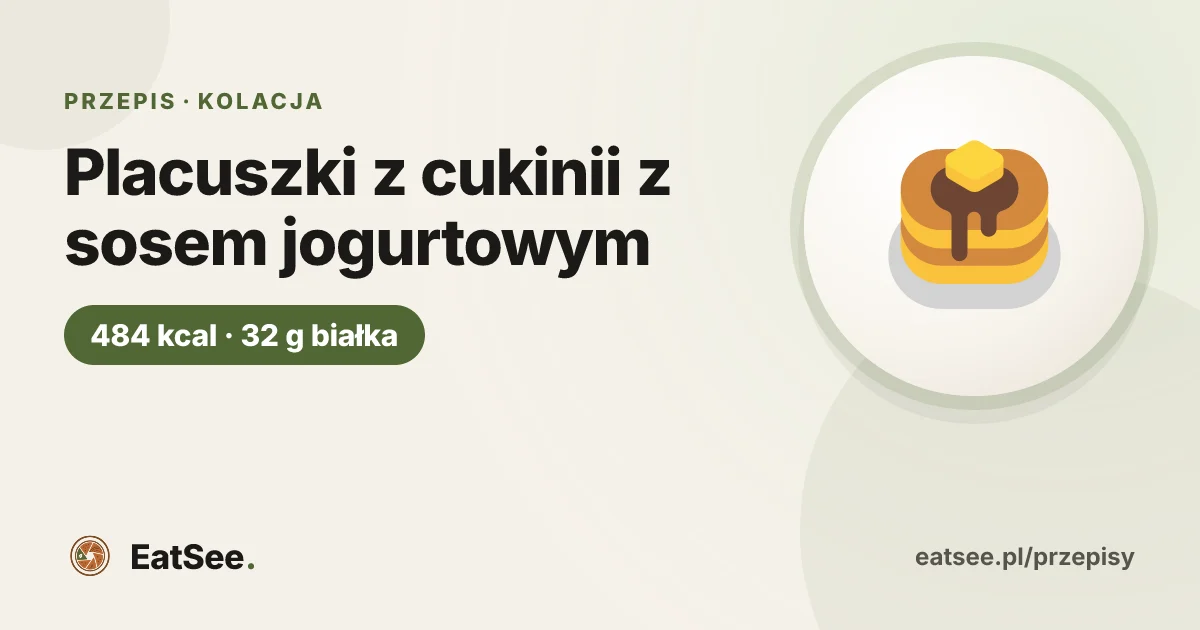 Placuszki z cukinii z sosem jogurtowym - ok. 484 kcal w porcji