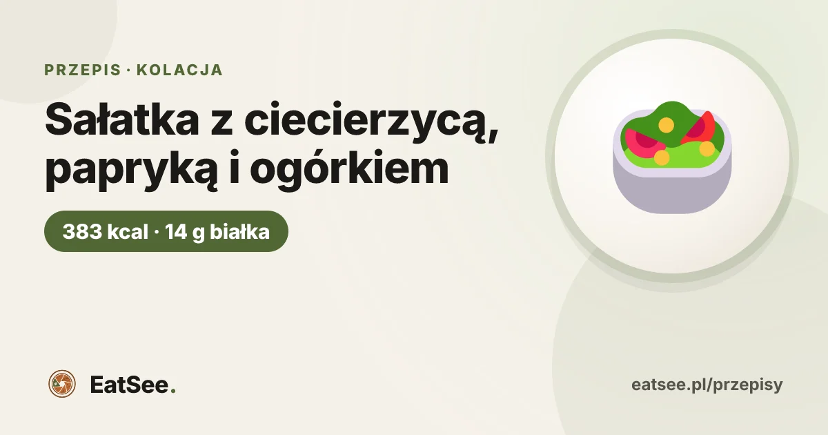 Sałatka z ciecierzycą, papryką i ogórkiem - ok. 383 kcal w porcji