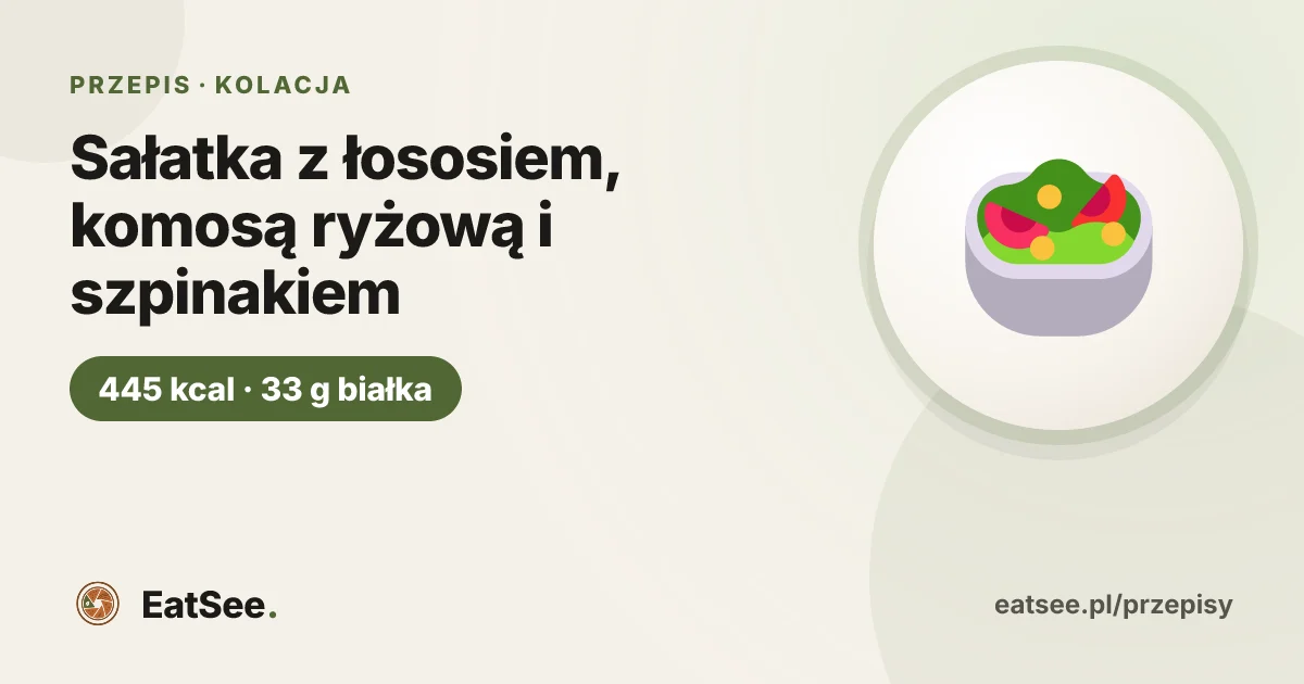 Sałatka z łososiem, komosą ryżową i szpinakiem - ok. 445 kcal w porcji