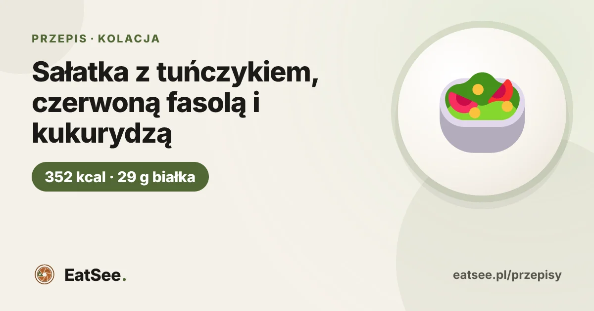 Sałatka z tuńczykiem, czerwoną fasolą i kukurydzą - ok. 352 kcal w porcji