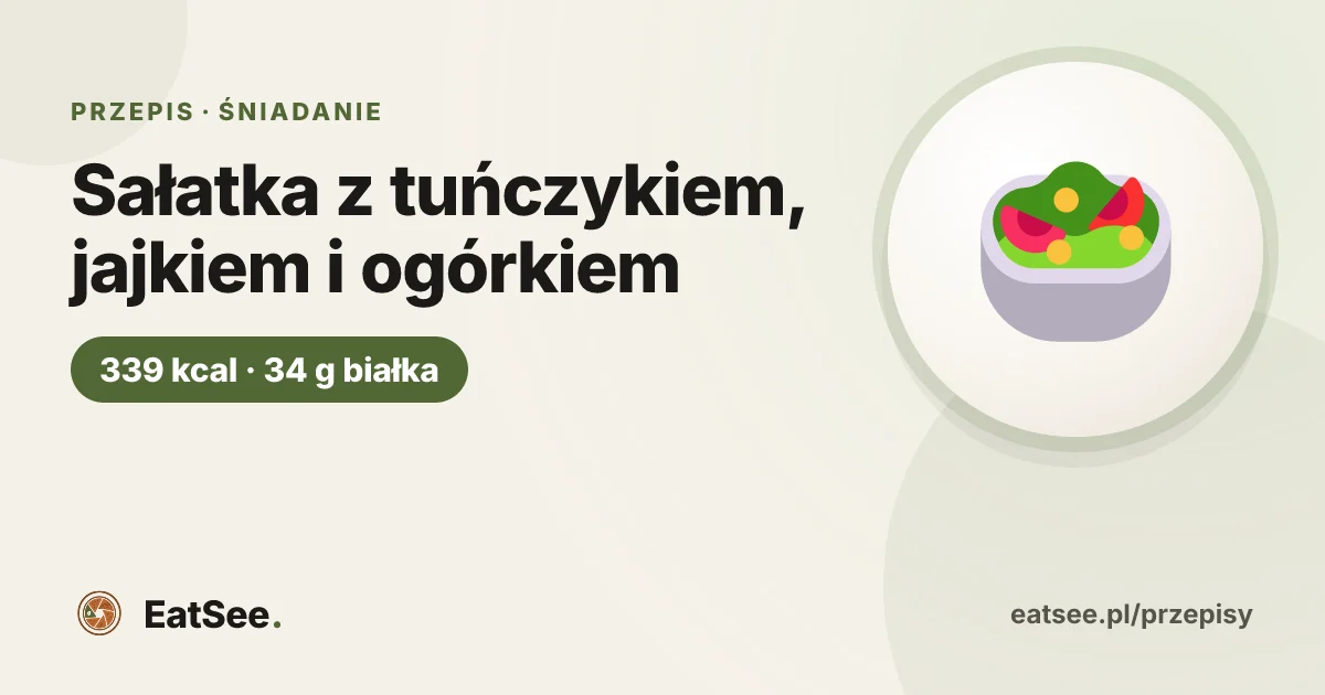 Sałatka z tuńczykiem, jajkiem i ogórkiem - ok. 339 kcal w porcji