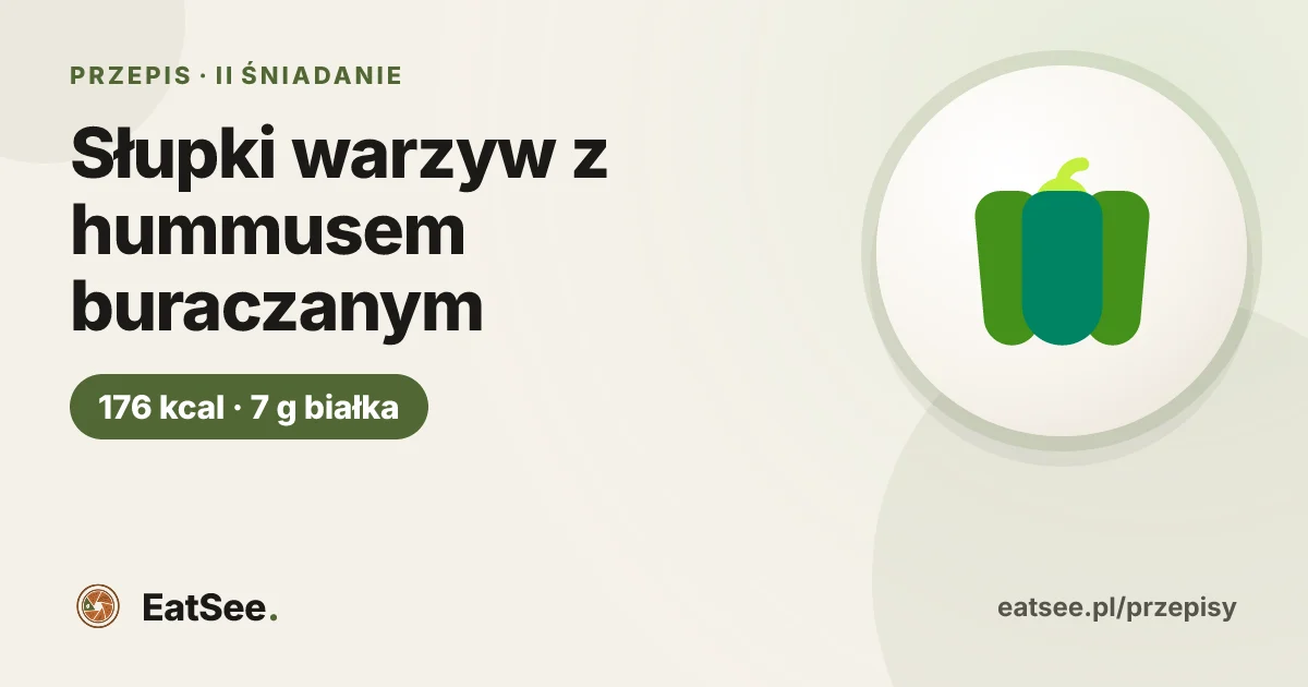 Słupki warzyw z hummusem buraczanym - ok. 176 kcal w porcji