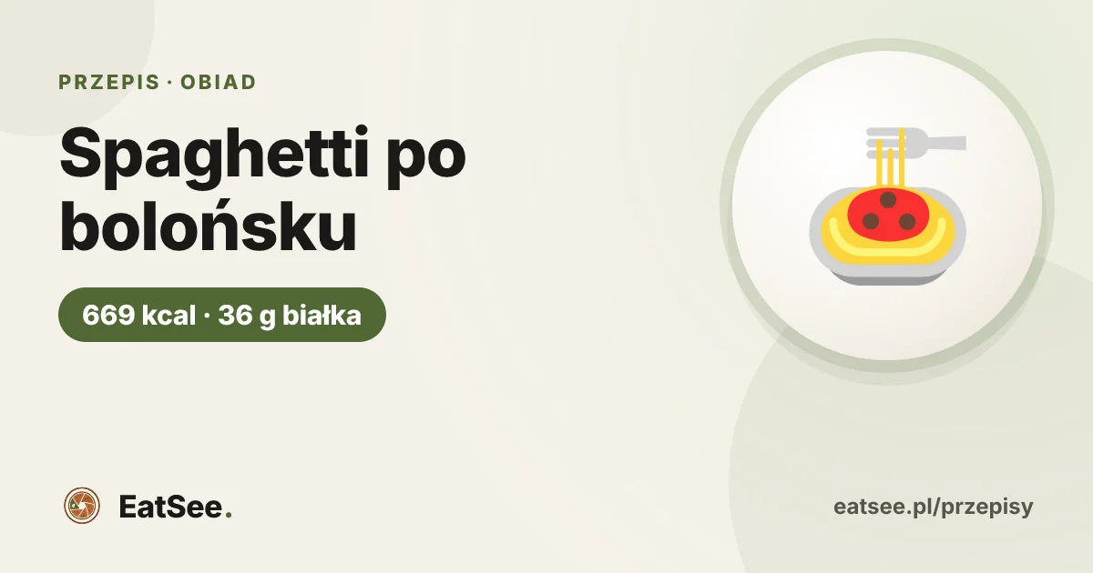 Spaghetti po bolońsku - ok. 669 kcal w porcji