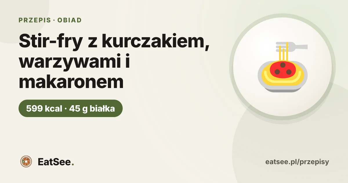 Stir-fry z kurczakiem, warzywami i makaronem - ok. 599 kcal w porcji