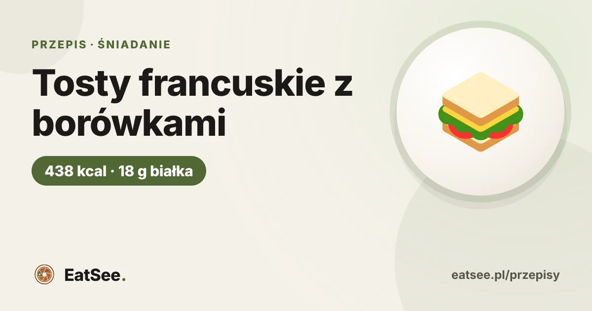 Tosty francuskie z borówkami - ok. 438 kcal w porcji